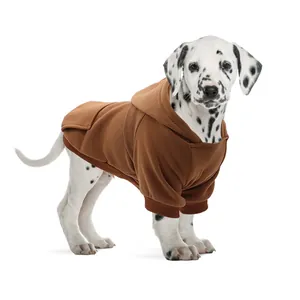Warm Solid Color Pet Hoodie Soft Cotton Dog Clothes For Small Dogs Cats Puppy Teddy Corgi Hooded Sweatshirt Winter Autumn