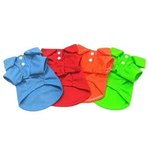 Breathable mesh dog polo shirts for small breeds in blue red orange and green colors