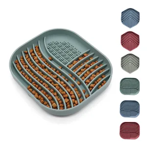 Gamelle Anti-Glouton en Silicone pour Chien Avec Ventouse Tapis de Léchage Antidérapant pour Chats Chiens Alimentation Saine