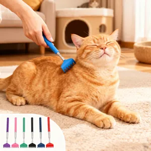 Retractable Telescopic Cat Toy Back Scratcher Wand Stainless Steel Interactive Kitten Teaser Relief Boredom Tool For Pets