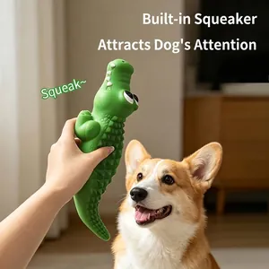 Juguete chirriante para perros de látex con forma de cocodrilo para masticar y jugar