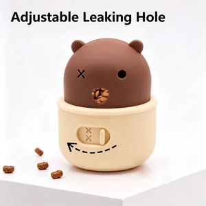 Jouet interactif distributeur de friandises pour chien en forme d'ours pour s'amuser