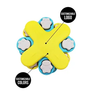 Bloemvormige huisdierpuzzel feeder met draaiende schuifregelaars voor honden IQ-training