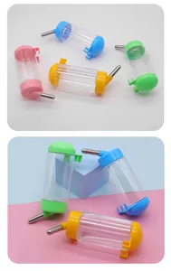 Botellas de agua colgantes para mascotas en rosa azul amarillo verde con boquilla