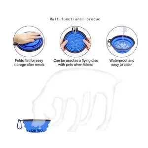 Gamelle pliable en silicone pour chien, ralentisseur de repas avec mousqueton
