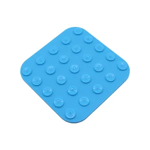 Blue silicone pet licking mat with suction cups for slow feeding and anxiety relief.