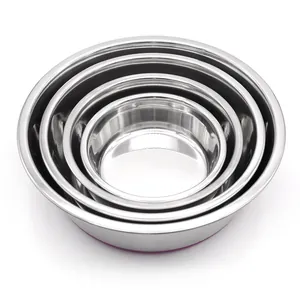 Set profesional de 4 cuencos de acero inoxidable para perros con base antideslizante