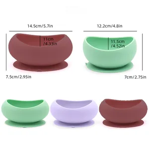 Non-slip silicone pet bowl with suction base for cats and dogs with product dimensions
