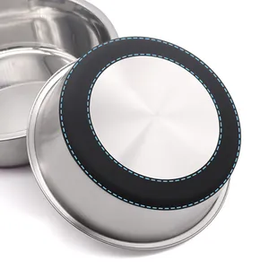 Comedero para perros de acero inoxidable con base de goma antideslizante duradera