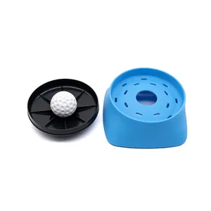 Silicone pet slow feeder lick bowl with rolling ball design for dogs and cats in blue and black