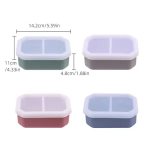 Silicone pet double bowl with lid in four colors with 14.2cm x 11cm dimensions