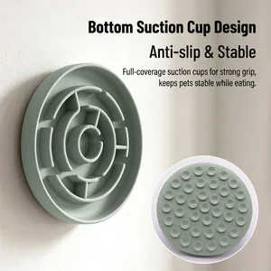 Silicone slow feeder pet mat with anti-slip suction cup base for dogs and cats