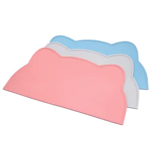 Silicone Pet Placemat Non Slip Waterproof Dog Cat Feeding Mat With Raised Edges Spill Proof Pet Bowl Mat For Home Dining