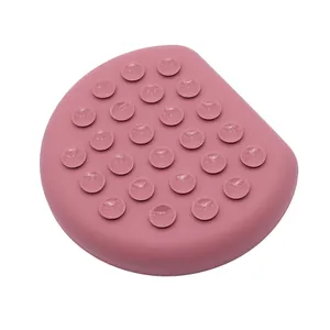 Tapis de léchage en silicone rose pour chien avec ventouses antidérapantes