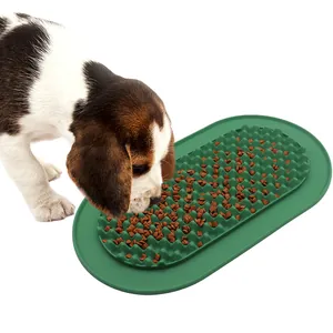 Non-Slip Silicone Pet Slow Feeder Mat For Dogs Cats Anti-Choking Lick Pad Durable Pet Feeding Tray For Indoor Use Puppies