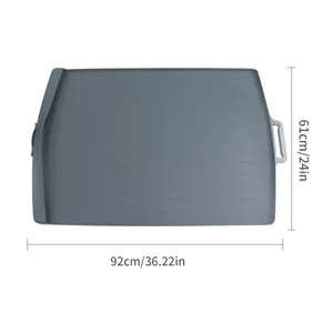 Alfombrilla de silicona gris para mascotas, impermeable y antideslizante, 92x61 cm