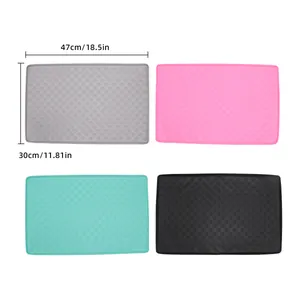 Non-slip silicone pet feeding mats for cats and dogs, set of 4 colors, 47x30cm size