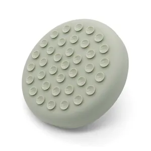Green anti-slip silicone slow feeder dog bowl with suction cups