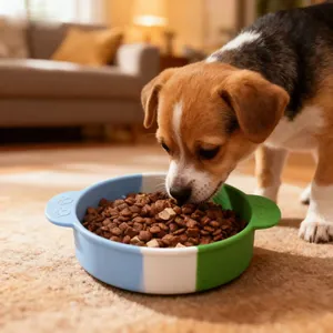 Silicone Pet Slow Feeder Bowl For Dogs Cats Anti-Choke Slow Eating Dish Anti-Overturn Color Block Paw Print Pet Feeding Bowl