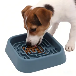 Silicone Slow Feeder Dog Bowl Anti-Choke Pet Lick Mat Maze Design Food Bowl With Strong Suction Base Pet Supplies For Large Small Dogs
