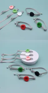 Adjustable pet collar with bell and silicone GPS tracker holder in multiple vibrant colors