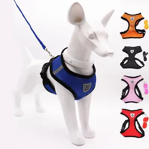 Ademend Mesh Kleine Hond Harnas Lijn Set Verstelbare Reflecterende Vest Voor Puppy Katten Buiten Wandelen Huisdier Benodigdheden