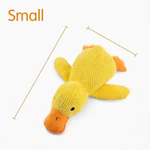 Piccolo giocattolo per cani a forma di papera gialla, peluche sonoro, 25cm x 22cm