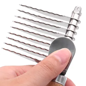 Professional stainless steel pet dematting comb with wooden handle for dog hair grooming