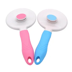 Professional self-cleaning slicker brush for dogs and cats grooming and deshedding