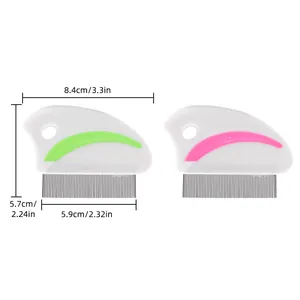 Professional stainless steel pet flea comb for dogs and cats with detailed dimensions