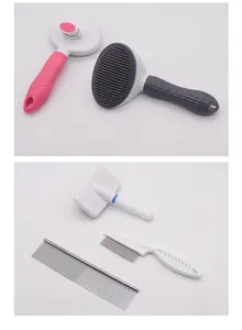 Set professionale per la cura degli animali con spazzole cardatrici e pettini inox