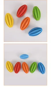 Jouets à mâcher en caoutchouc durable pour chiens, forme rugby, pour soin dentaire