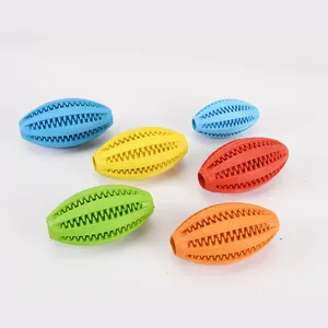 Jouets pour chiens en caoutchouc coloré durable pour le nettoyage des dents et friandises