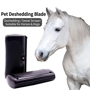 Racloir à Sueur Professionnel pour Chevaux Outil de Toilettage en Acier Inoxydable pour Chevaux Bovins Chiens