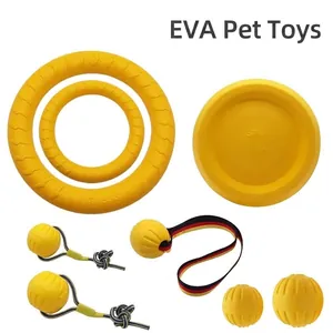 Durevole Giocattolo per Cani in EVA Resistente ai Morsi Galleggiante Pulizia Denti Anello Palla Frisbee Giocattolo da Addestramento Interattivo per Cani Grandi