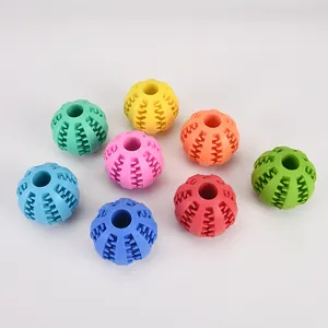 Balles de jouet pour chiens en caoutchouc durable pour le nettoyage des dents et jeux