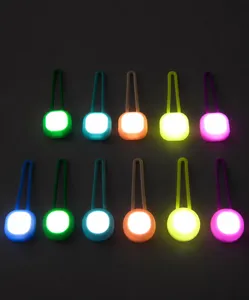Detailed view of LED pet pendant lights showing three glow modes and vibrant colors