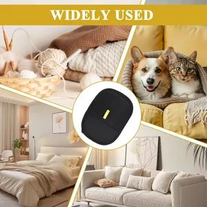 Versatile black mesh pet hair remover pad for sofa, bed, and grooming in multiple scenarios.