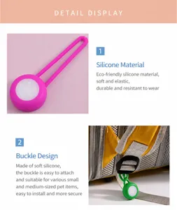 Close-up of durable silicone material and slot design of the pet LED pendant holder