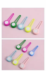 Collection of colorful smiley face LED silicone pet safety pendants for night walking safety