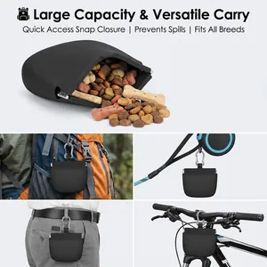 Pochette en silicone pour friandises pour chiens avec fermeture à pression pour le sport.
