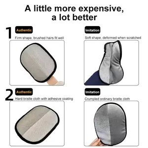 Detailed comparison of pet hair remover glove quality and hard bristle cloth texture