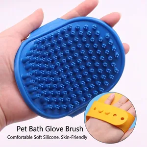 Cepillo de Baño Suave de Silicona para Mascotas Con Correa Ajustable Masajeador para Perros Gatos Limpieza Peine de Aseo Accesorios de Ducha