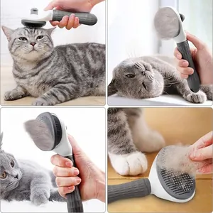Cepillo de limpieza automática para gatos y perros herramienta de aseo para mascotas