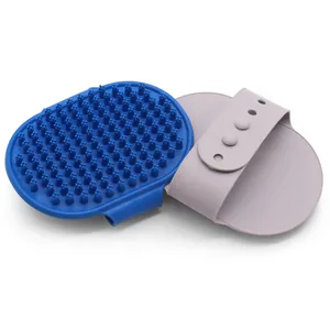Cepillo de baño ajustable de silicona suave para mascotas y masaje para gatos y perros