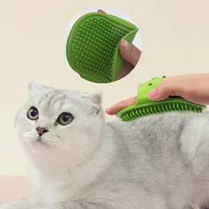 Flexibler grüner Silikon-Haustier-Bade-Massagepinsel für die Katzen- und Hundepflege