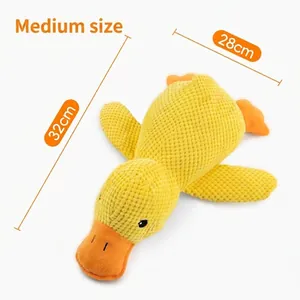 Giocattolo cigolante in peluche a forma di anatra gialla per cani, taglia M 32x28cm