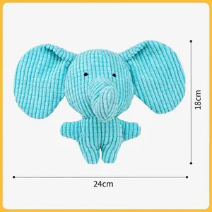 Durevole giocattolo in peluche a forma di elefante blu per cani 24cm x 18cm
