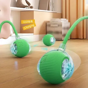 Slimme groene automatische speelbal voor honden en katten met USB-opladen en obstakelvermijding
