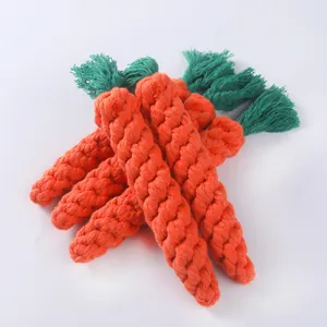 Jouets à mâcher en corde de coton tressée en forme de carotte pour chiens et chats